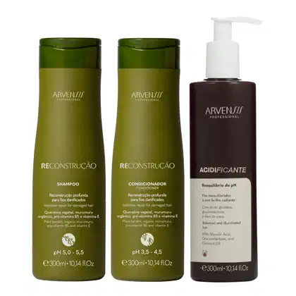 Imagem do produto Kit Arvensis Reconstrução - Shampoo 300ml e Condicionador 300ml e Acidificante 300ml