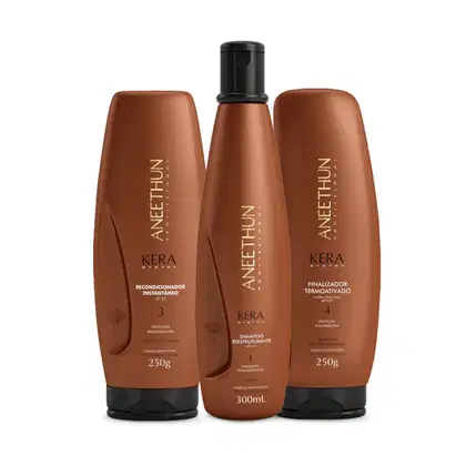 Imagem do produto Kit Aneethun Kera System - Shampoo 300ml + Recondicionador 250g + Finalizador 250g
