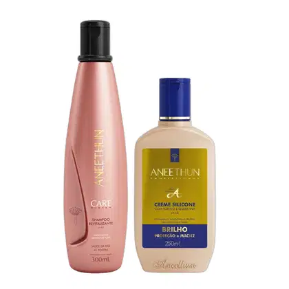 Imagem do produto Kit Aneethun Care System Revitalizante - Shampoo 300ml e Creme de Silicone 250ml