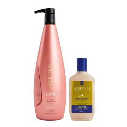Imagem do produto Kit Aneethun Care System Revitalizante - Shampoo 1L e Creme Silicone 250ml