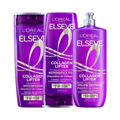 Imagem do produto Kit Elseve Collagen Lifter Shampoo + Condicionador + Creme de Pentear 400ml