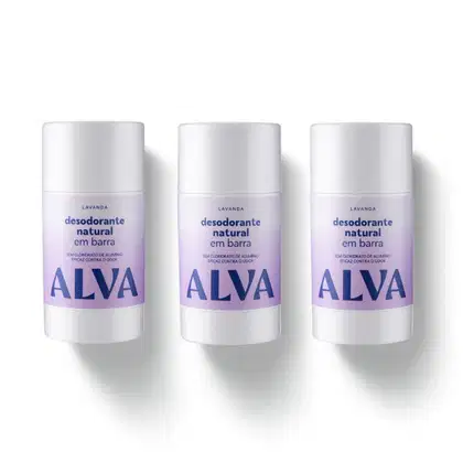 Imagem do produto Kit Cristal Natural Alva: Trio 3 Desodorantes em Barra 55g 12 Horas de Proteção Lavanda
