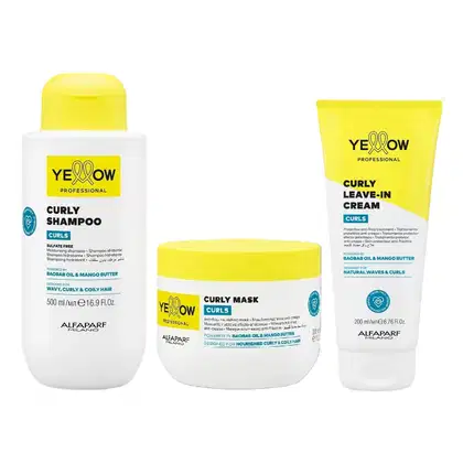Imagem do produto Kit Yellow Curls - Shampoo 500ml + Máscara 300ml + Leave-In Cream 200ml