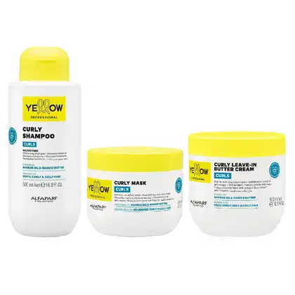 Imagem do produto Kit Yellow Curls - Shampoo 500ml + Máscara 300ml + Leave-In Butter Cream 500ml