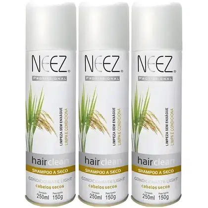 Imagem do produto Kit 3 Shampoo A Seco Para Cabelos Secos Neez Profissional Hidratante Limpeza Revitalizante 250ml