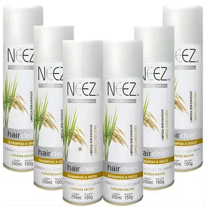 Imagem do produto Kit 6 Shampoo A Seco Para Cabelos Secos Neez Profissional Hidratante Limpeza Revitalizante 250ml