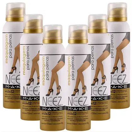 Imagem do produto Kit 6 Maquiagem Para Pernas Spray Neez Profissional Esconde Estrias Celulites Pele Clara 150ml
