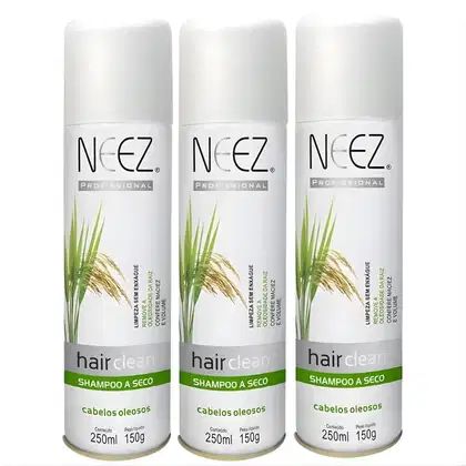 Imagem do produto Kit 3 Shampoo A Seco Para Cabelos Oleosos Neez Profissional Maciez Limpeza Revitalizante 250ml