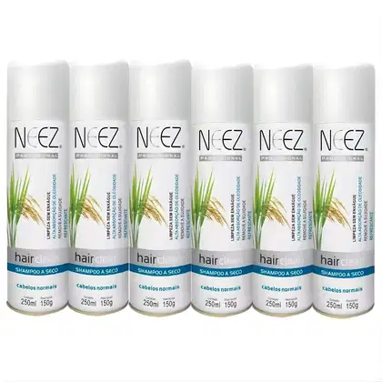 Imagem do produto Kit 6 Shampoo A Seco Para Cabelos Normais Neez Profissional Maciez Limpeza Revitalizante 250ml