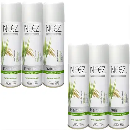Imagem do produto Kit 6 Shampoo A Seco Para Cabelos Oleosos Neez Profissional Maciez Limpeza Revitalizante 250ml