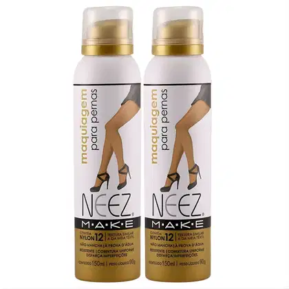 Imagem do produto Kit 2 Maquiagem Para Pernas Spray Neez Profissional Esconde Estrias Celulites Morena Escura 150ml