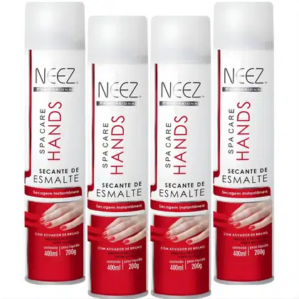 Imagem do produto Kit 4 Secante De Esmalte Profissional Instantâneo Proteção Ativador Brilho Unhas Spray Neez 400ml