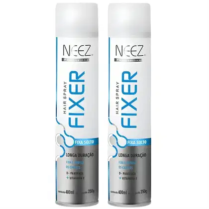 Imagem do produto Kit 2 Spray Fixador De Cabelo Profissional Neez Laque Capilar Fixa Solto Longa Duração 400ml