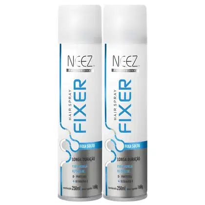 Imagem do produto Kit 2 Spray Fixador De Cabelo Profissional Neez Laque Capilar Fixa Solto Longa Duração 250ml