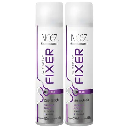 Imagem do produto Kit 2 Spray Fixador De Cabelo Profissional Neez Laque Capilar Fixação Forte 18 Horas 250ml