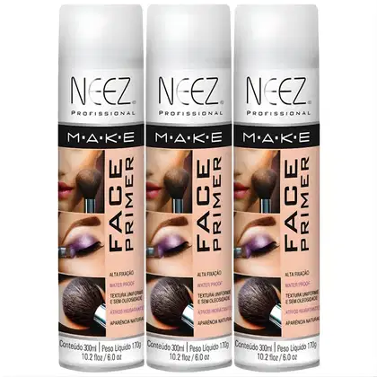 Imagem do produto Kit 3 Primer Maquiagem Spray Neez Profissional Alta Fixação Make A Prova D'agua Facial 300ml
