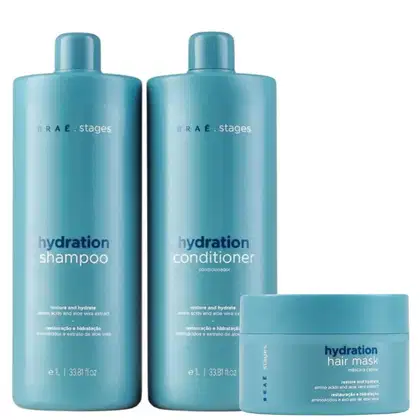 Imagem do produto BRAÉ Stages Hydration Kit Shampoo Condicionador 1L + Mascara 200g