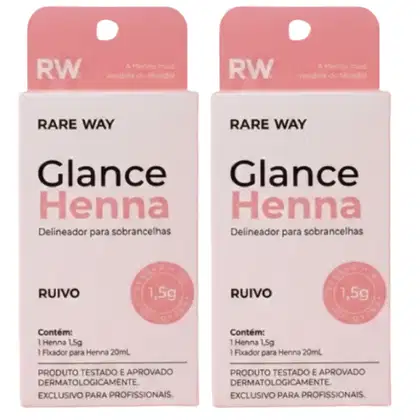 Imagem do produto Kit 2 Henna Glance Cor Ruivo Rare Way 1,5g