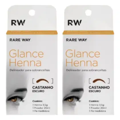 Imagem do produto Kit 2 Henna Glance Cor Castanho Médio Rare Way 3,5g
