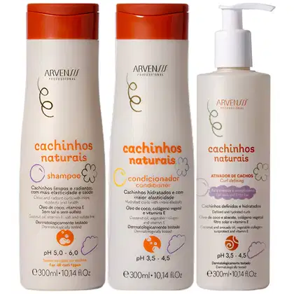Imagem do produto Kit Shampoo Condicionador Ativador Arvensis Cachinhos Naturais Infantil Crespo Vegano Sem Sulfato