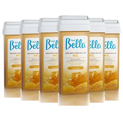 Imagem do produto Cera de Mel Roll-on Profissional Depil Bella Kit com 6 Unidades