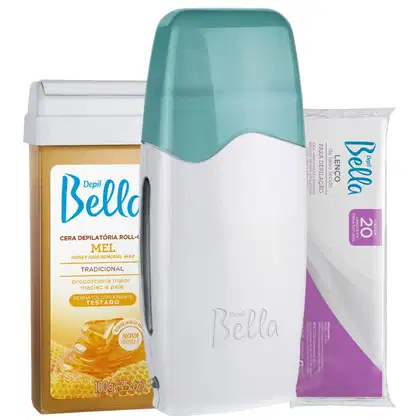 Imagem do produto Kit Aquecedor Roll-on Depil Bella com Cera de Mel 100g + 20 Lenços
