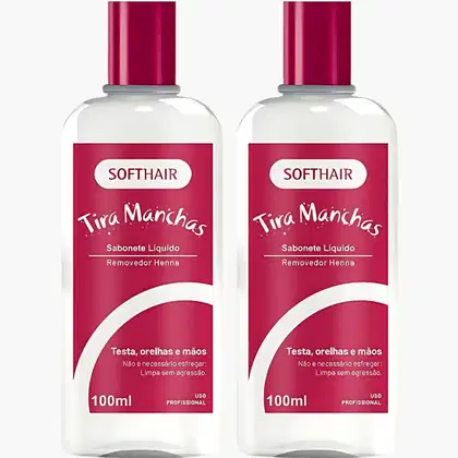 Imagem do produto Kit 2 Sabonete Liquido Tira Manchas Removedor Henna Testa Orelhas E Mãos Suaveness Soft Hair 100ml