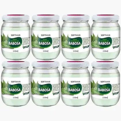 Imagem do produto Kit 8 Sumo De Babosa Soft Hair Polpa Pura Natural Hidratação Intensa Capilar Vegano 220ml