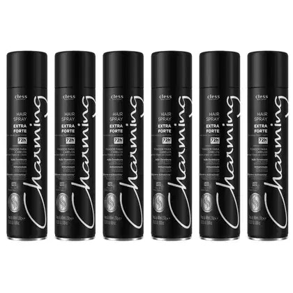 Imagem do produto Kit Hair Spray Fixador Charming Black - Extra Forte 400ml - 6un