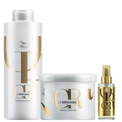Imagem do produto Kit Wella Oil Reflections Shampoo 1L + Mascara de Tratamento 500g + Óleo 30ml