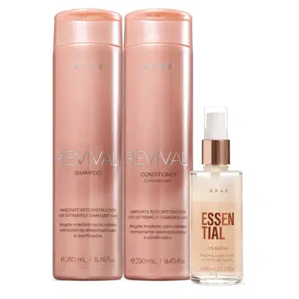 Imagem do produto Kit Braé Revival Shampoo Condicionador e Essential Oil Blend (3 produtos)