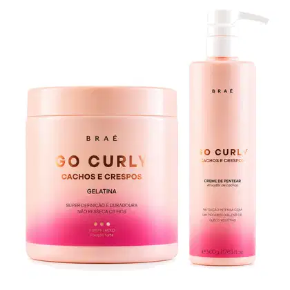 Imagem do produto Kit Braé Go Curly Cachos e Crespos Ativador + Gelatina 500ml