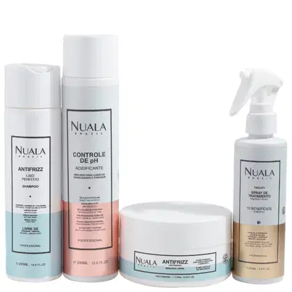 Imagem do produto Kit Nuala Antifrizz Shampoo + Máscara + Acidificante + Leave-in (4 Produtos)