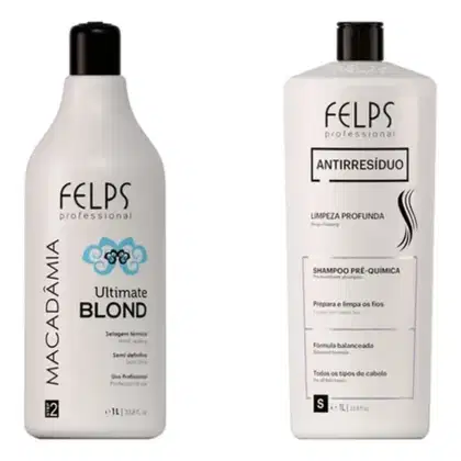 Imagem do produto Kit Shampoo Antirresíduos 1L + Progressiva Ultimate Blonde 1l - Felps Professional.
