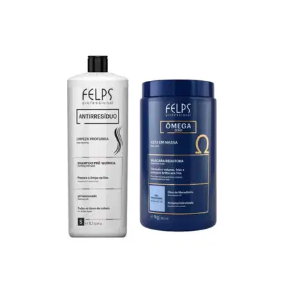 Imagem do produto Kit Shampoo Antirresíduos 1L +XBTX Ômega 1KG - Felps Profissional.