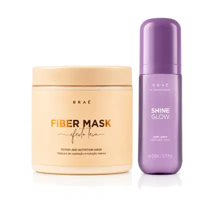 Imagem do produto Kit Braé Fiber Mask 500g + Body Splash Shine Glow 200ml