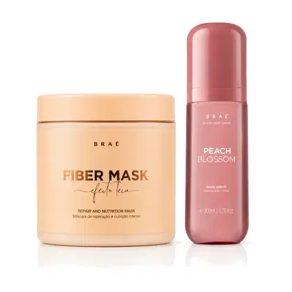 Imagem do produto Kit Braé Fiber Mask Reconstrução + Body Splash Peach Blossom