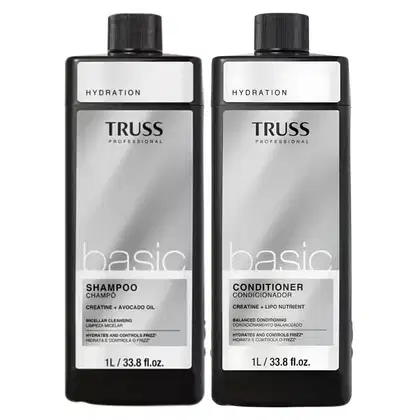 Imagem do produto Kit Limpeza Hidratação Capilar Truss Basic Shampoo Condicionador 1 Litro