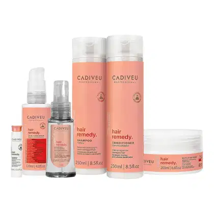 Imagem do produto Kit Cadiveu Hair Remedy - Shampoo & Condicionador 250ml + Máscara 200ml + Leave-In 120ml + Óleo 65ml + Ampola 15ml