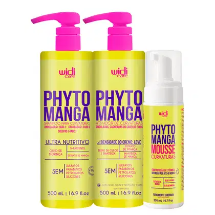 Imagem do produto Kit Widi Care PhytoManga Curvas Shampoo, Ativador Leve, Mousse