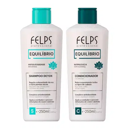 Imagem do produto Kit c/2 Equilíbrio Felps - Shampoo Antioleosidade + Condicionador Nutrileveza.