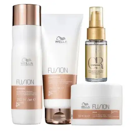 Imagem do produto Kit Wella Pro Fusion Shampoo, condicionador, máscara e oil reflections oléo 