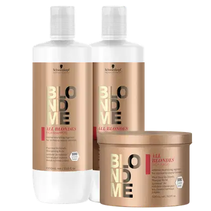 Imagem do produto Kit Schwarzkopf Professional BlondMe Enriquecido para Todos os Loiros Profissional Trio (3 Produtos)