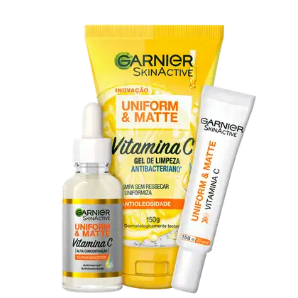 Imagem do produto Kit Garnier SkinAtive Uniform & Matte Trio (3 Produtos)