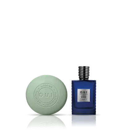 Imagem do produto Kit O.U.i Rivière Bleue Masculino - Eau de Parfum 30ml + Sabonete de Barbear 90g