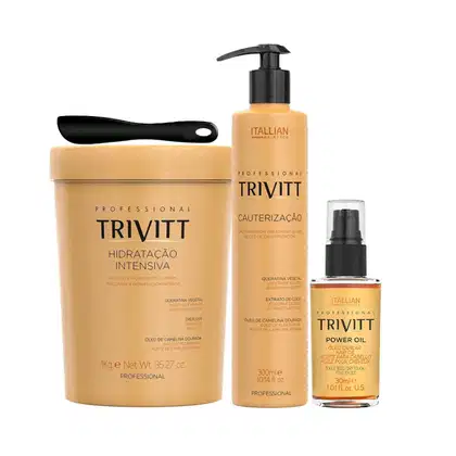 Imagem do produto Kit Trivitt Profissional 4 Itens – Shampoo, Hidratação, Condicionador e Power Oil
