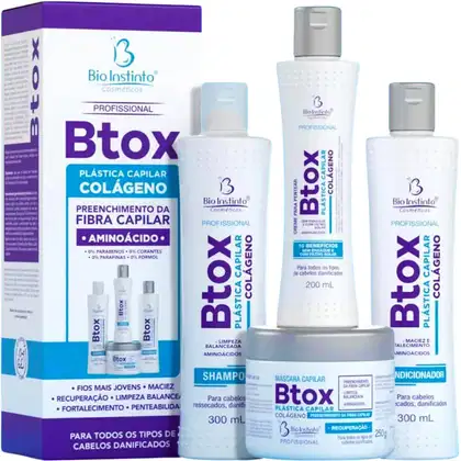Imagem do produto Bio Instinto Btox Plástica Capilar - Kit Colágeno Capilar Cabelos Danificados (4 Produtos)