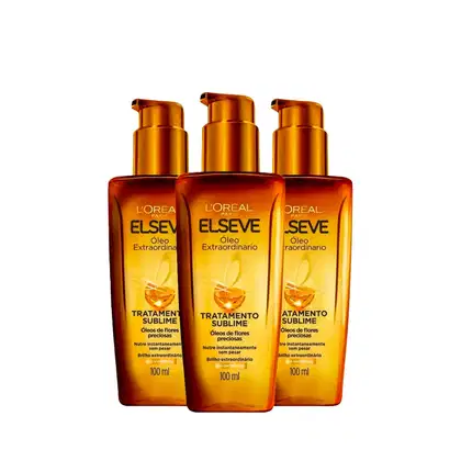 Kit Elseve L'Oréal Paris Óleo Extraordinário Triple, 3 unidades.