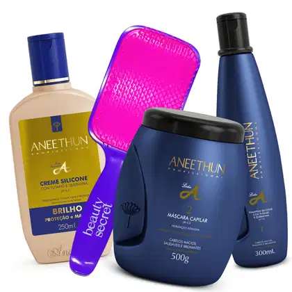 Imagem do produto Kit Linha A Aneethun Shampoo Creme Mascara + Escova Raquete