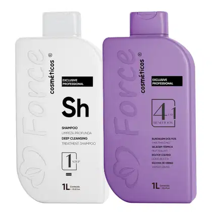 Imagem do produto Kit Selagem Térmica Capilar 4 Em1 Profissional 1L - Escova de Verniz, Alinhamento e Blindagem Dos Fios